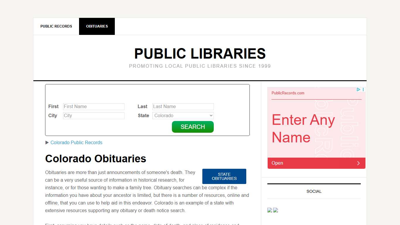 Colorado Obituaries