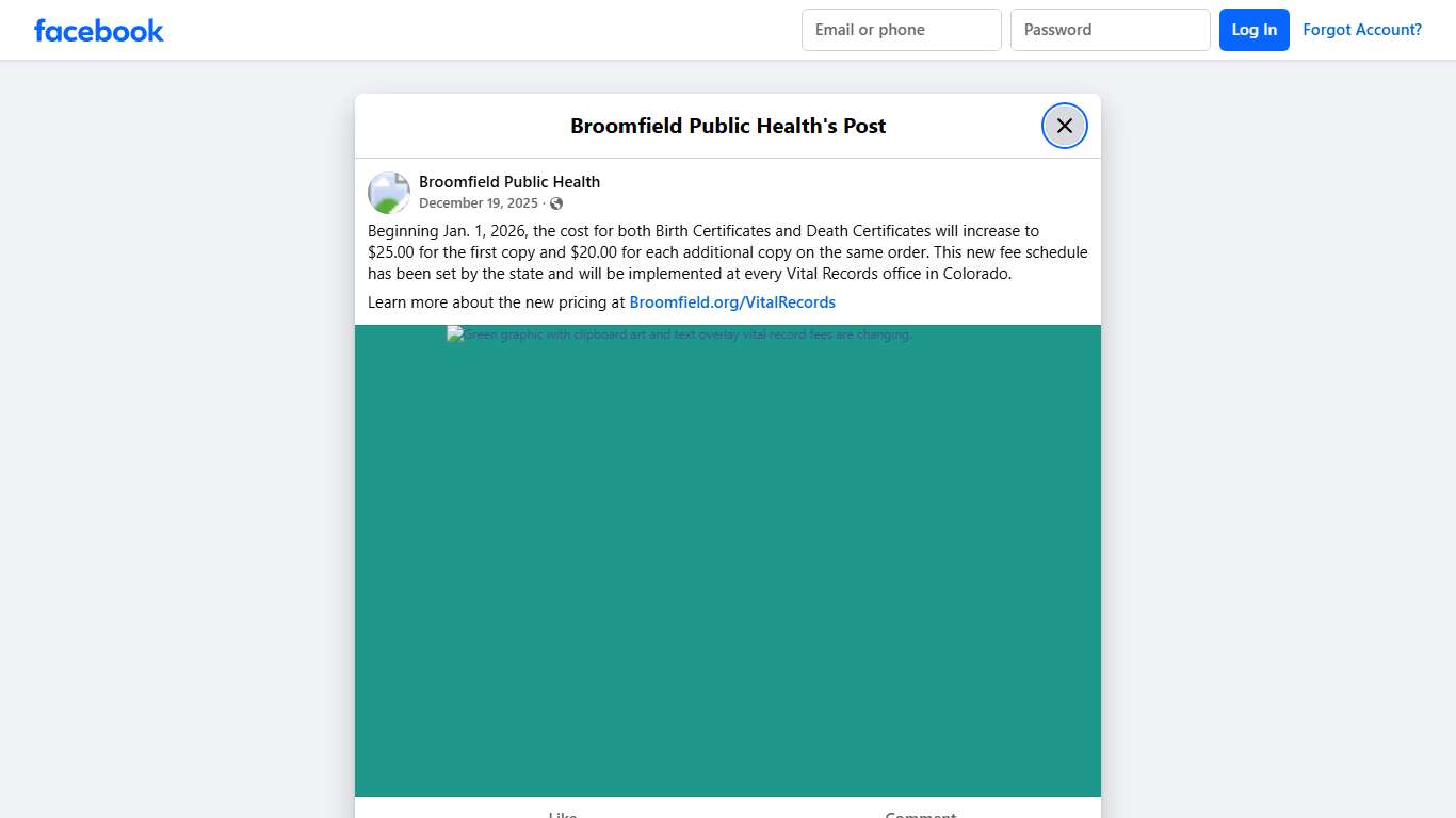 Beginning Jan. 1, 2026, the... - Broomfield Public Health Facebook